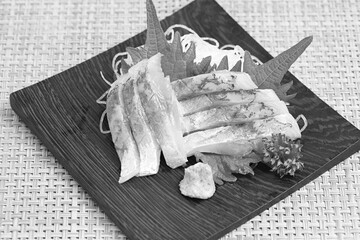 Sashimi close view background