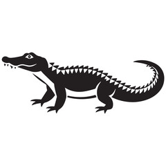 Obraz premium crocodile silhouette vector illustration Design on a white background.