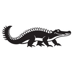 Obraz premium crocodile silhouette vector illustration Design on a white background.
