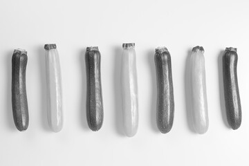 Courgettes in a row