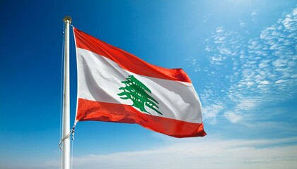 レバノンの国旗(waving national flag of Lebanon.)

