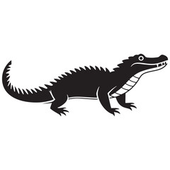 Obraz premium crocodile silhouette vector illustration Design on a white background.