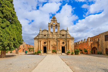 Obraz premium Crete island, Greece. The Arkadi Monastery.