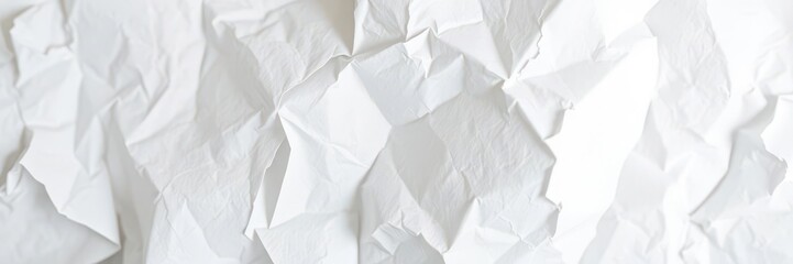 Obraz premium Close up of crumpled white paper with soft shadows, design, background
