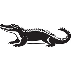 Fototapeta premium crocodile silhouette vector illustration Design on a white background.