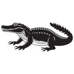 Fototapeta premium crocodile silhouette vector illustration Design on a white background.