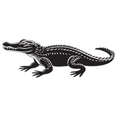 Obraz premium crocodile silhouette vector illustration Design on a white background.