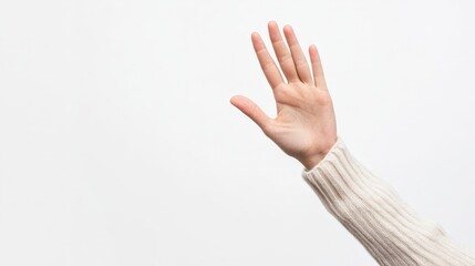 Naklejka premium A person giving a high-five, celebrating success, isolated on a white background