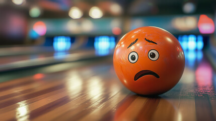 Nervous Bowling Ball on Lanes with Expressions