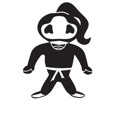 Japanese female ninja character isolated vector