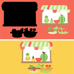 fruit shop illustration design package