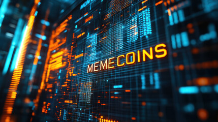 Obraz premium Exploring Memecoins: The Rise of Digital Currency in the Cryptocurrency Market and Its Impact on Financial Trends and Technology