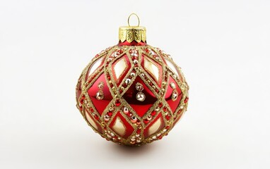 christmas festive ornament ball on white background 