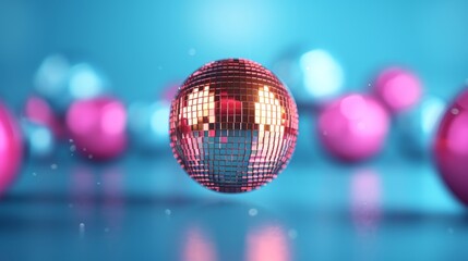 Obraz premium Colorful disco ball amidst vibrant spheres.