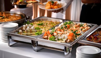 Obraz premium catering buffet food table at a wedding or event party