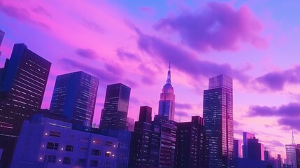 Pastel Hues Over a Minimalist Skyline