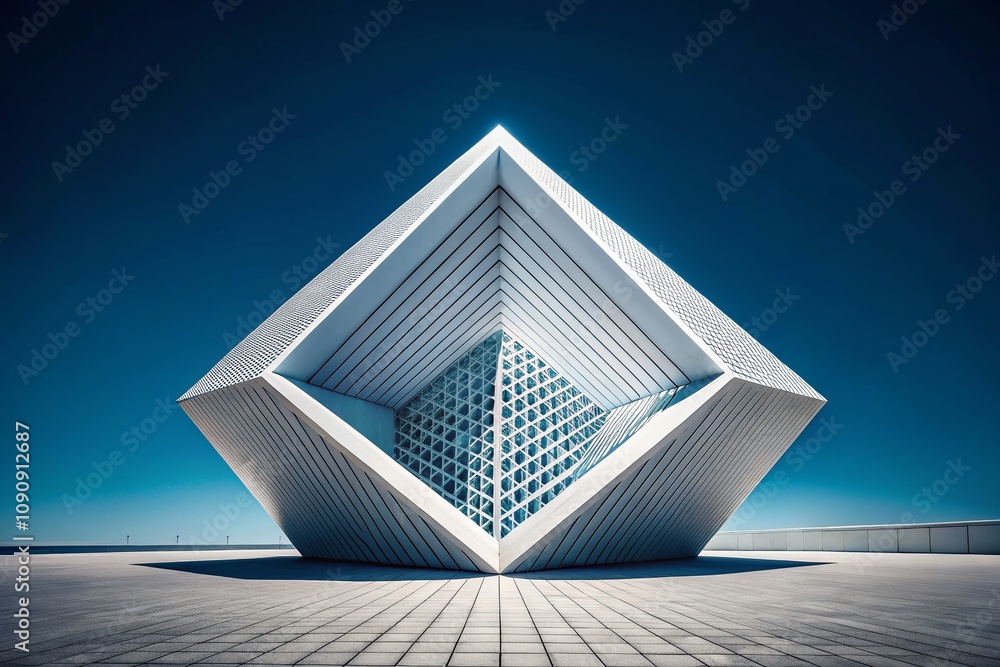 Aufkleber stunning architectural composition of a white geometric shape casting intriguing shadows on a minima