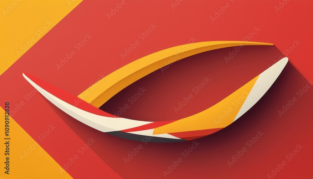 Aufkleber vibrant abstract boomerang design with bold colors and dynamic shapes for artistic expression