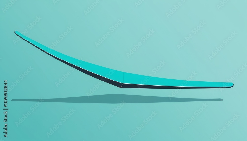 Poster sleek modern boomerang design with a mint color and smooth lines against a minimalist background