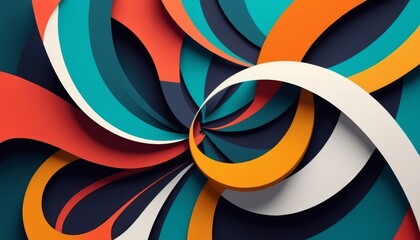 Obraz premium Dynamic abstract boomerang shapes with vibrant colors and swirling patterns for modern design concept