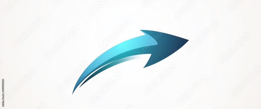 Poster A blue arrow with a white tip is pointing upwards. The arrow is a stylized design, with a blue and white color scheme. The arrow is positioned in the center of the image