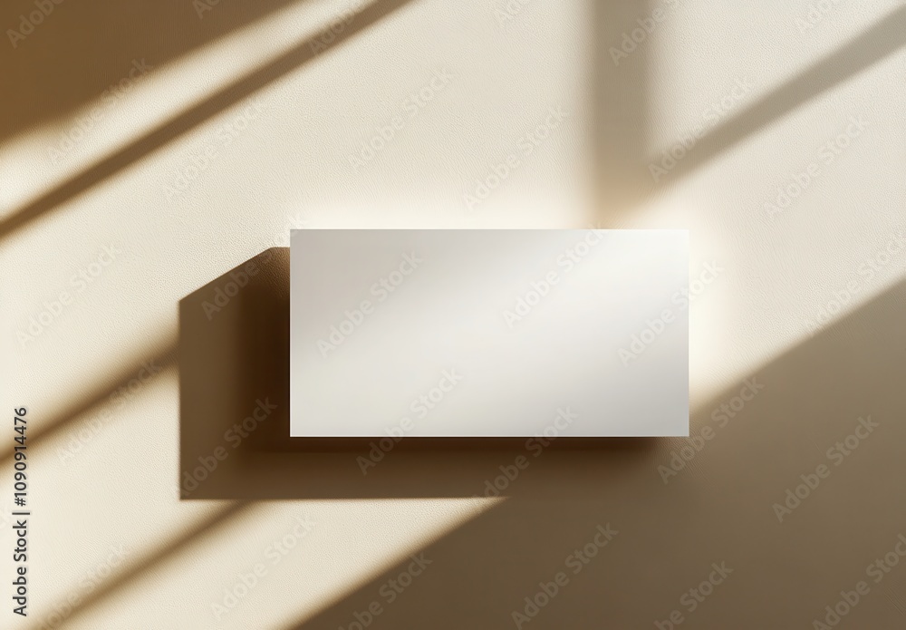 Poster a white box with a shadow on the wall. the box is empty and the shadow is cast on the wall. empty sp