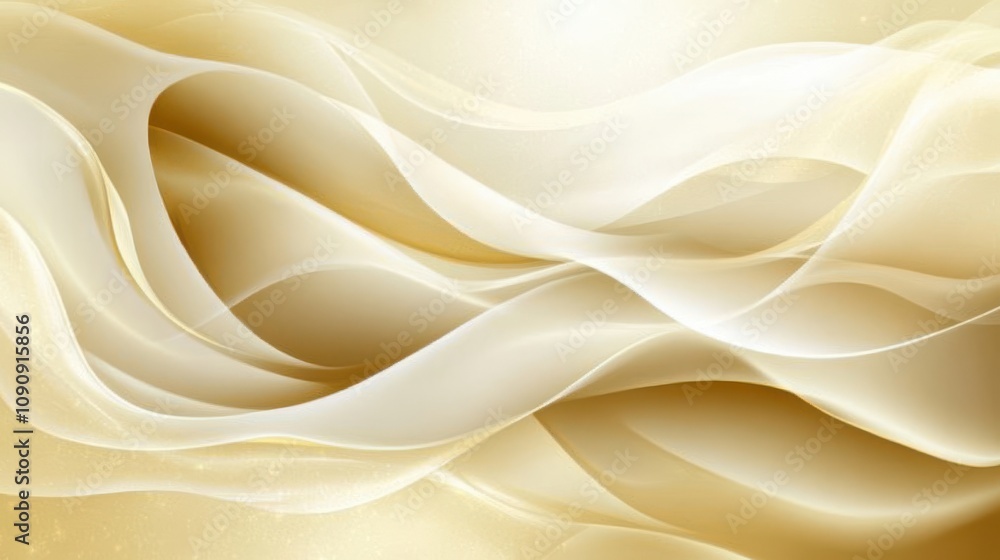 Poster a gold and white background with a wave pattern. the background is very smooth and the wave pattern 