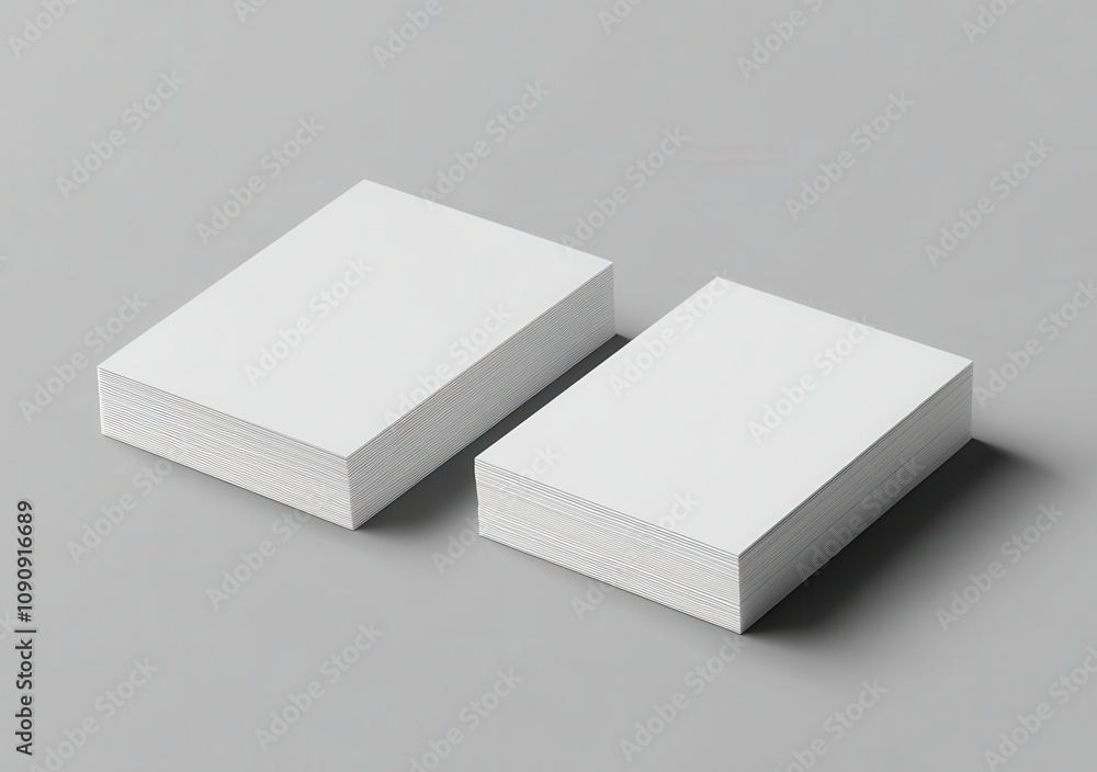 Poster two white cardboard boxes with a pattern on them. the boxes are placed on a grey surface. the boxes 
