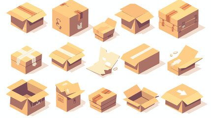 Fototapeta premium Parcel Boxes Vector Illustration in Warehouse Setting