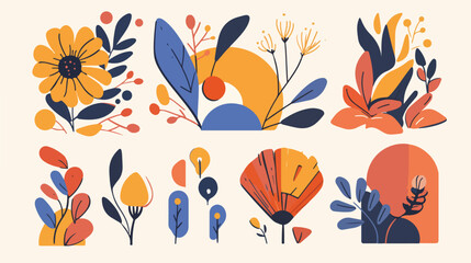 Linear Colorful Boho Icons and Symbol Design Element