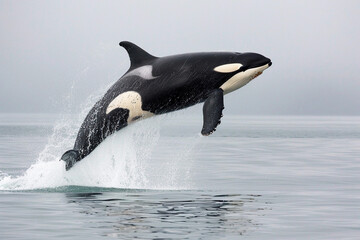 Obraz premium Fantastically beautiful majestic huge whale in deep ocean