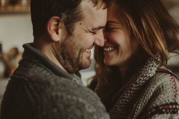 Obraz premium Generative AI Image of Cozy Couple in Love Spending Quality Time Together at Home