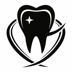 Black dental logo silhouette