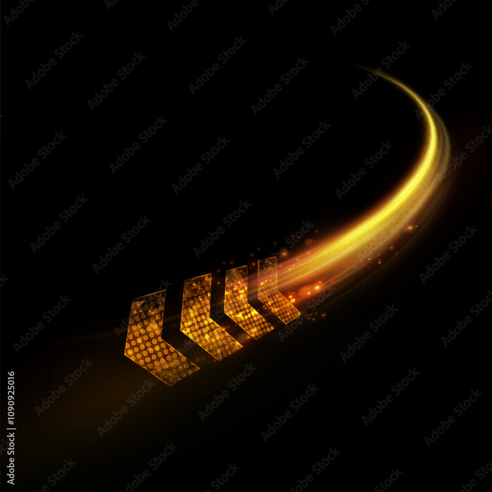 Leinwandbilder light effect of technological high-speed movement of the arrow of light speed bright glow on transpa
