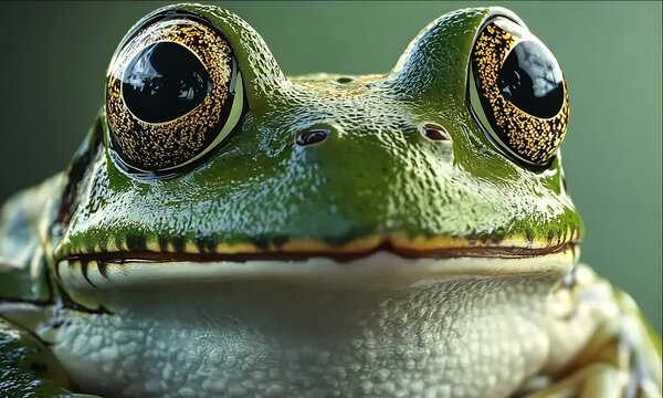 Close-up of a vibrant frog perched on a leaf
