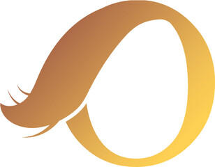 O Letter Logo. Couffeur, Hair and Beauty. Golden.