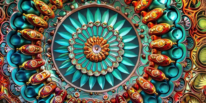 Intricate mandala pattern in vibrant colors, 4K . Video