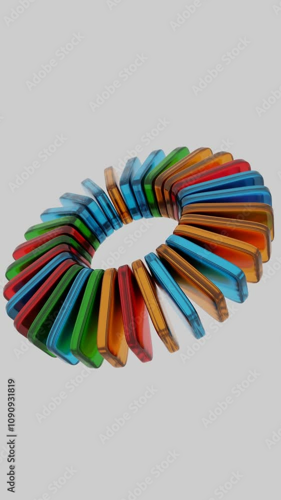 Poster Abstract Colorful Glass Forms with Black Accent in Dynamic Composition