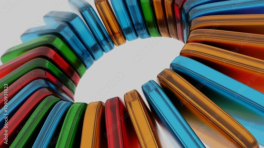 Poster Abstract Colorful Glass Forms with Black Accent in Dynamic Composition