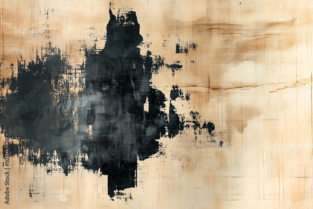 Poster ancient papyrus scroll shows intricate markings that highlight its historical importance and craftsm
