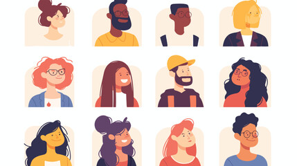 Diverse User Avatars Concept: Men and Women in Professional Attire