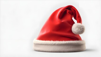 red christmas santa claus hat isolated on white or transparent png