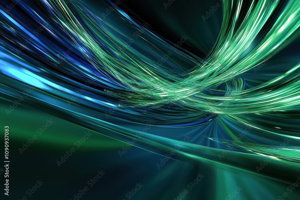 Aufkleber abstract digital artwork featuring flowing lines and vibrant colors in a dynamic composition.