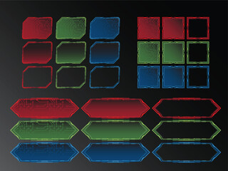Hi-tech style colorful frame for video games
