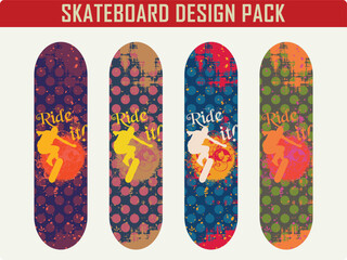 Abstract polka dots skateboard design vector pack