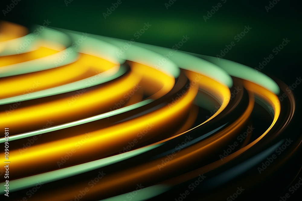 Leinwandbilder Illuminated curves create a mesmerizing wave of light and color at dusk. Generative AI