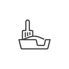 Obraz premium Cat Litter line icon