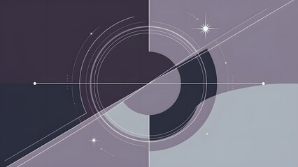 Obraz premium vector simple background with circles geometric shapes lines purple hues