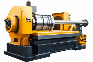 Fototapeta premium Large yellow industrial metalworking machine.