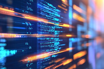 Naklejka premium Digital background perfect for tech processes, neural networks, artificial intelligence